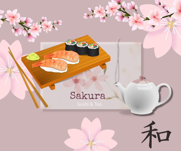 sushi, restaurant, Japanese, asian, tea, saku Medium Rectangle template