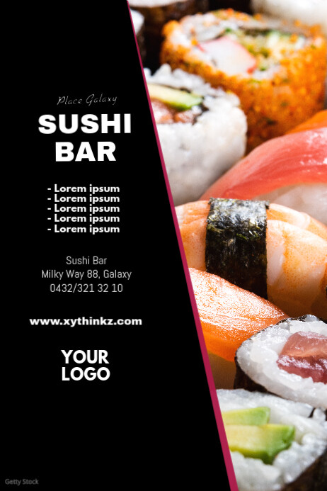 Sushi Bar Restaurant China Chinese Food Ad Template