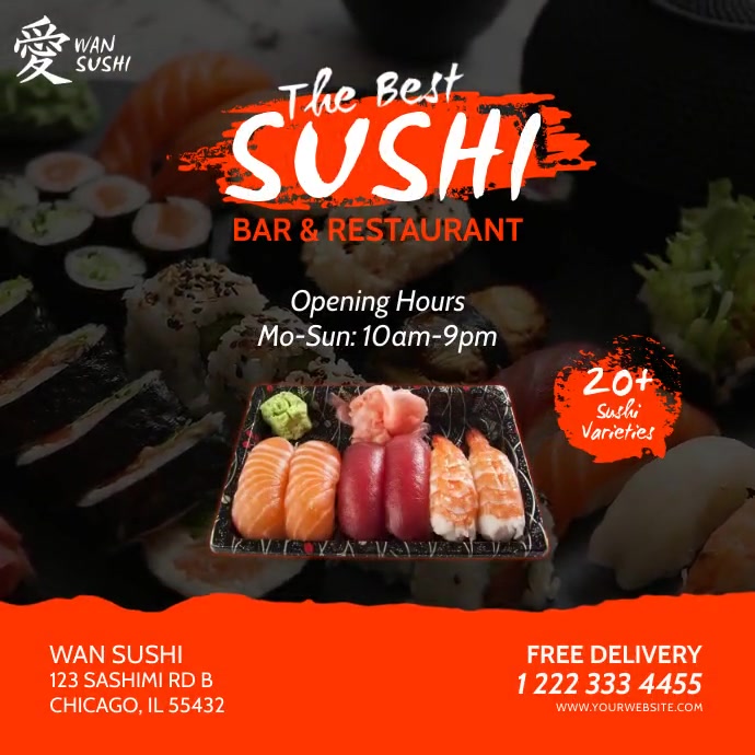 Sushi Bar Restaurant Video Template PosterMyWall Sushi Bar Restaurant Video Template PosterMyWall