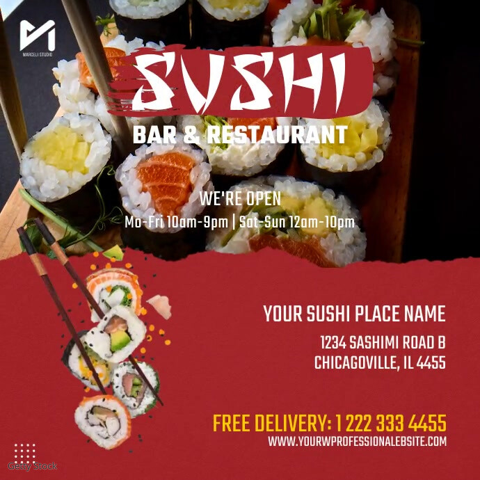 Sushi Bar Restaurant Video Template PosterMyWall Sushi Bar Restaurant Video Template PosterMyWall