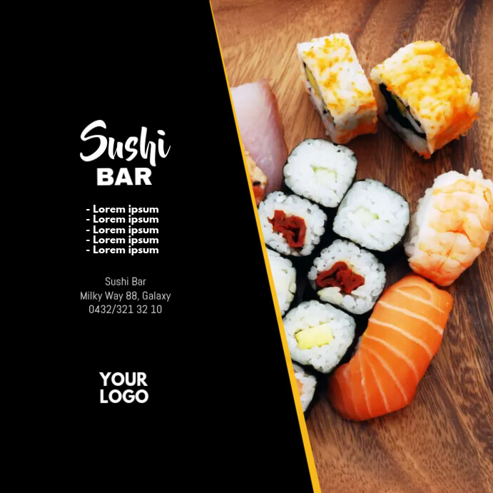 Plantilla de Sushi Bar Especial Promo China Restaurante Comida | PosterMyWall sushi promo