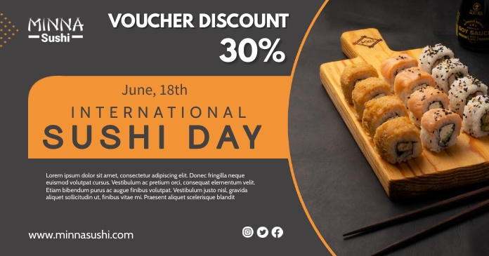 Sushi Day Isithombe Esabiwe ku-Facebook template