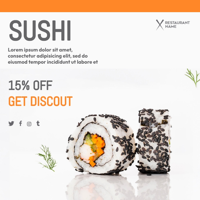 Sushi Food Discount Template PosterMyWall