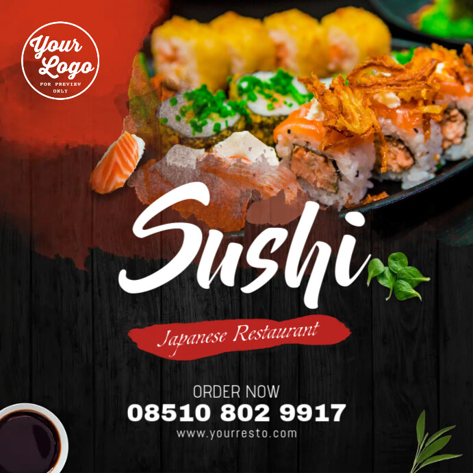 Sushi Food Menu Promo Design Template | PosterMyWall