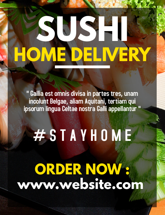 sushi home delivery service flyer advertiseme Iflaya (Incwadi ye-US) template