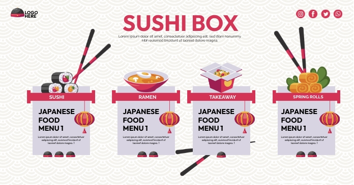 Sushi Menu Facebook Shared Image template