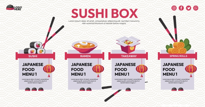 Sushi Menu Image partagée Facebook template