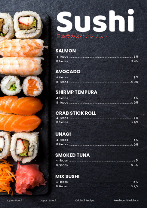 Sushi Menu Template PosterMyWall sushi-menu-template-postermywall
