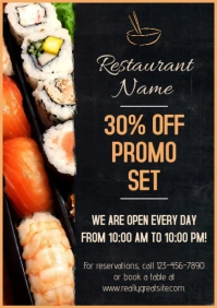 Sushi Restaurant Banner Large A3 template