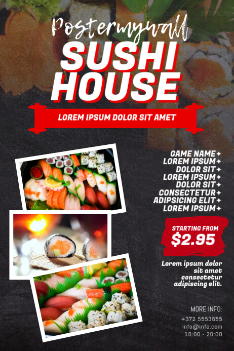 Sushi Restaurant Flyer Design Template Postermywall