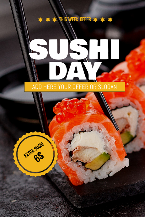 Folleto de Plantilla de Volante de Venta de Sushi | PosterMyWall sushi promo