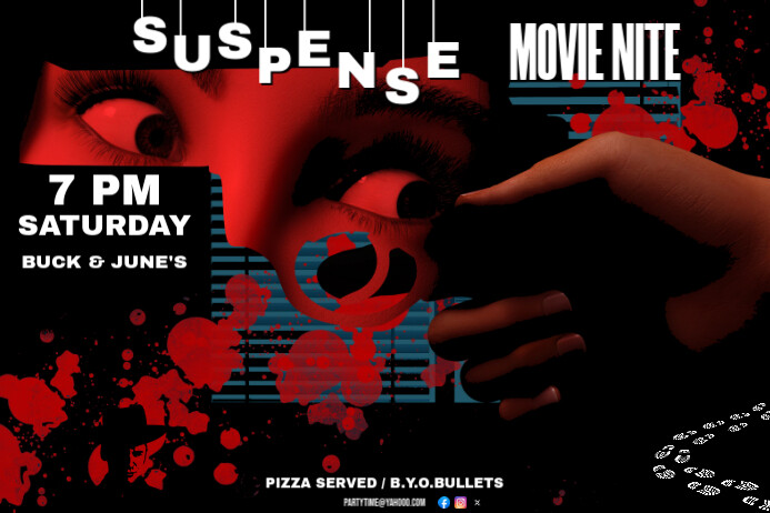 SUSPENSE MOVIE NIGHT INVITATION Template | PosterMyWall