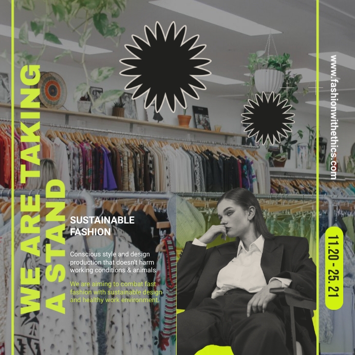 Sustainable Fashion Instagram AD Template PosterMyWall