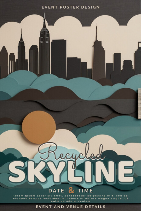 Sustainable NYC Skyline Event Poster Design Template Plakkaat