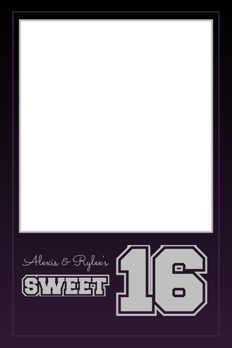 Sweet 16 Birthday 4x6 Photo Frame Template Banner 4' × 6'