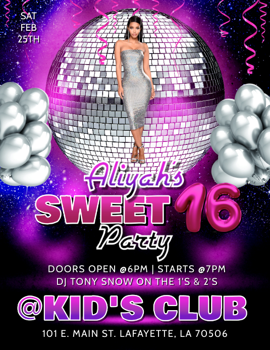 SWEET 16 BIRTHDAY PARTY FLYER TEMPLATE SWEET 16 BIRTHDAY PARTY FLYER TEMPLATE