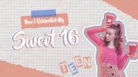 Sweet 16 Celebration Ads Omslagfoto YouTube-kanaal template