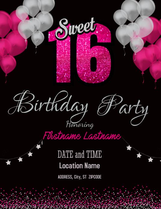 Sweet 16 Template Postermywall