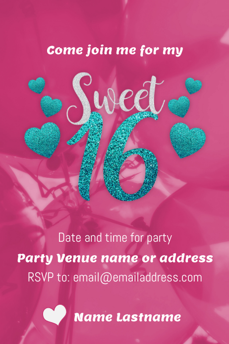 Sweet 16 Party Flyer Template Sweet 16 Party Flyer Template