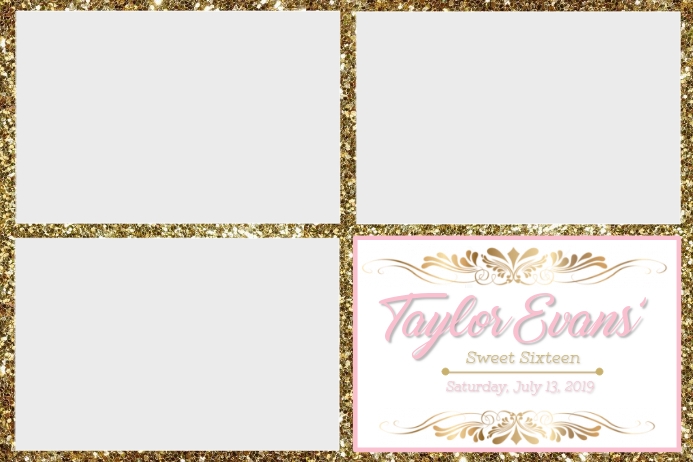 Sweet 16 photo booth Poster template