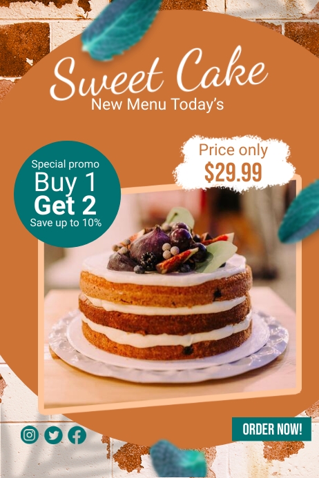 Sweet Cake Menu Template | PosterMyWall