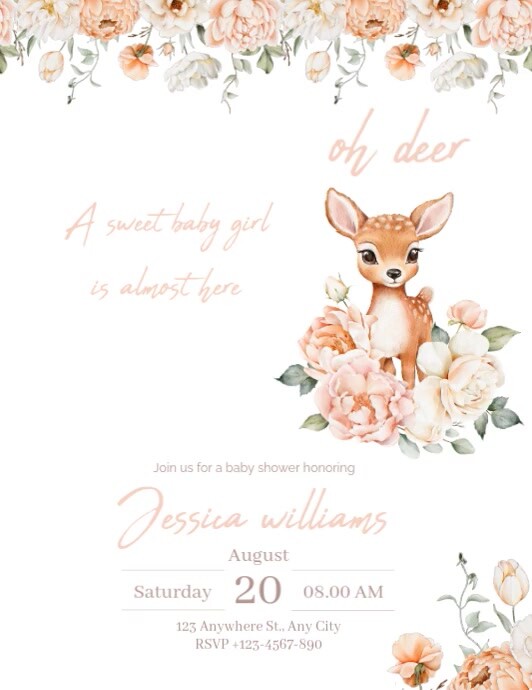 Sweet dear baby shower invitation Template | PosterMyWall
