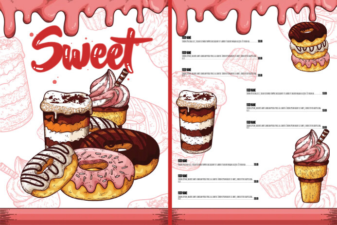 Sweet Dessert Menu Poster template