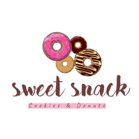 Sweet donut shop logo design template Logotipo