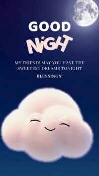 sweet good night message instagram story design template