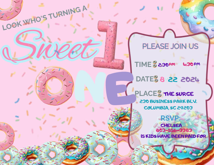Sweet one invitatiom Template | PosterMyWall