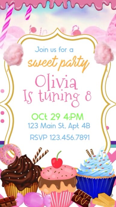 Plantilla de sweet party invitation | PosterMyWall