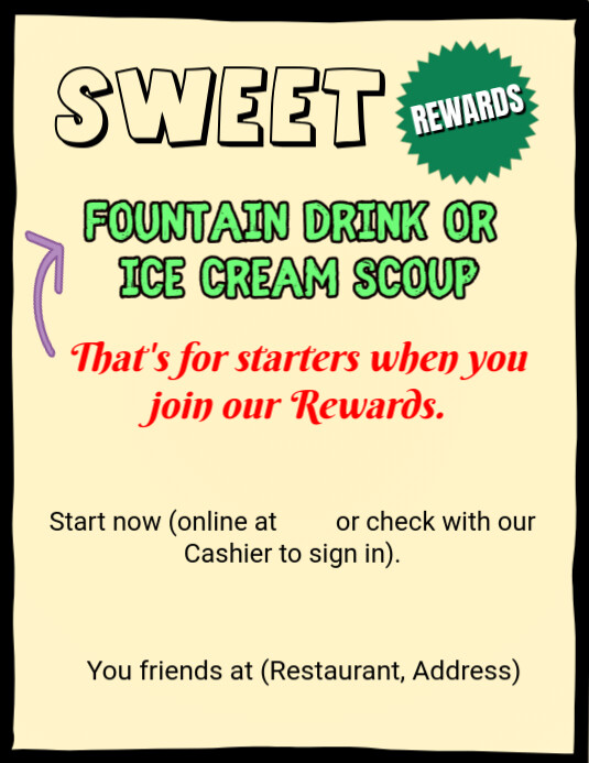 Sweet rewards Template | PosterMyWall