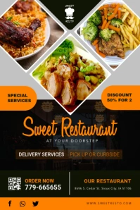 Sweet Store Take out Delivery Service Poster template