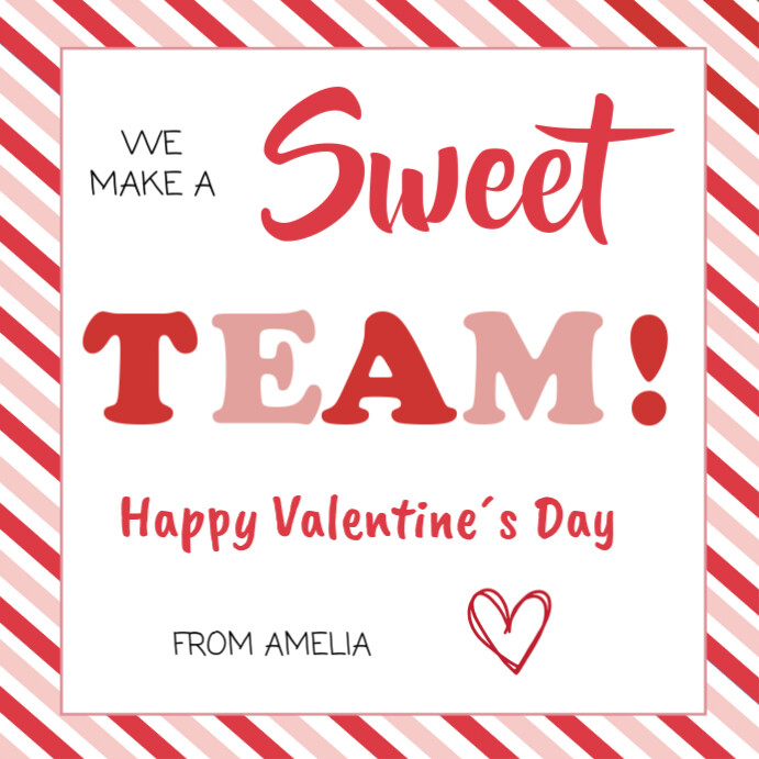 Sweet Team Valentine TAG Template | PosterMyWall