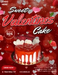 Sweet Valentines Cake Menu Video Flyer (US Letter) template