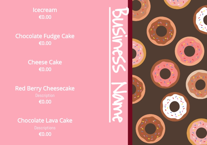 Sweets A5 template