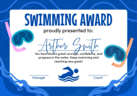 White Swimming Award A4 Template