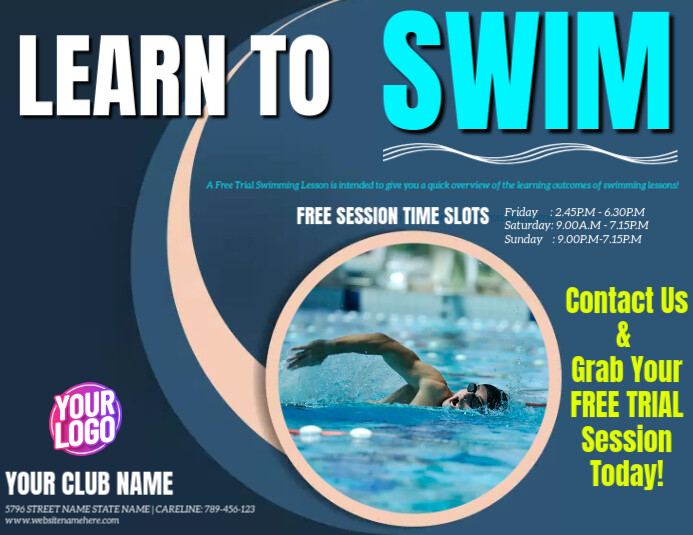 Swimming Class Ad Flyer Template PosterMyWall swimming-class-ad-flyer-template-postermywall
