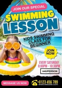 Swimming Class A4 template