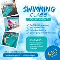 Swimming Class Facebook Instagram Ad Post template