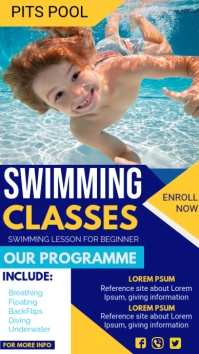 swimming classes Digital Display (9:16) template