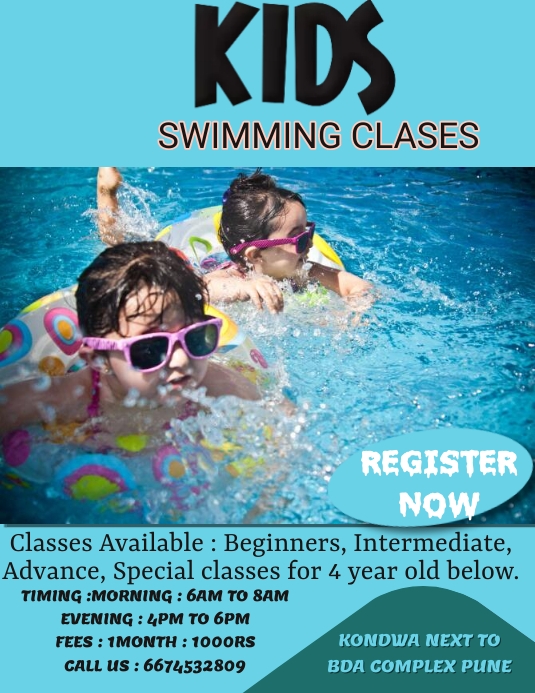 Swimming classes templete Template | PosterMyWall