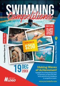 Swimming competition A4 template