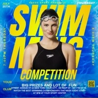 Swimming competition poster Kwadrat (1:1) template