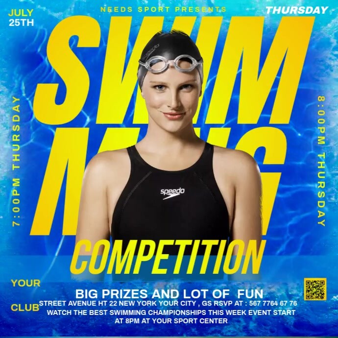 Pool Compition Posters Swimming competition poster Template | PosterMyWall