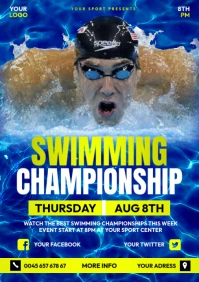 Swimming competition poster A4 template