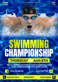 Swimming competition poster A4 template