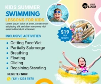 Swimming Course Medium Rectangle Post Mellemstort rektangel template