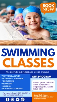 swimming Digitale Vertoning (9:16) template