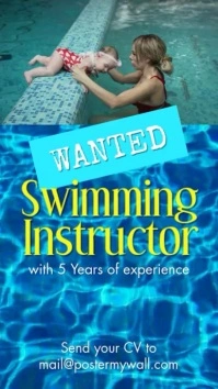 Swimming instructor hiring instagram story template